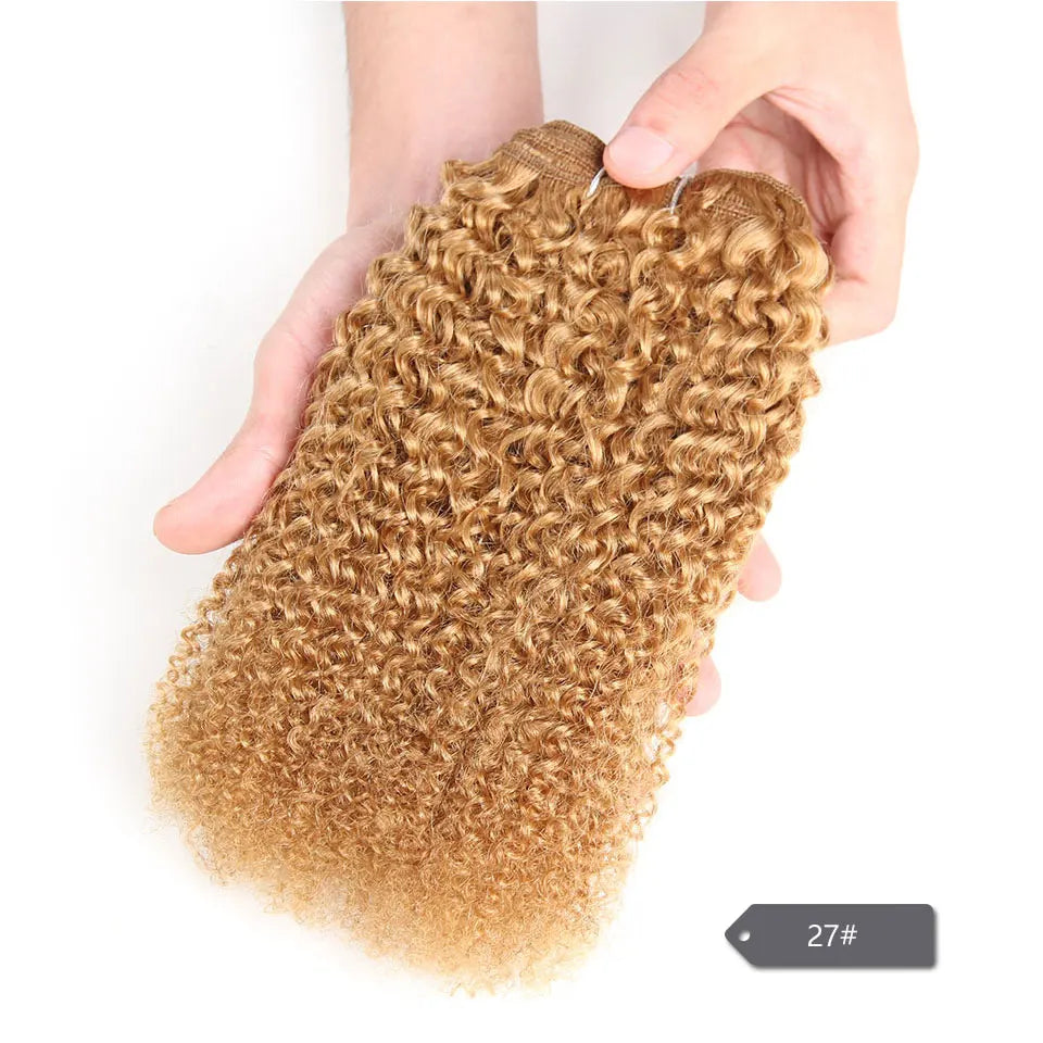 Afro Kinky Peruvian Human Hair Weave Bundles