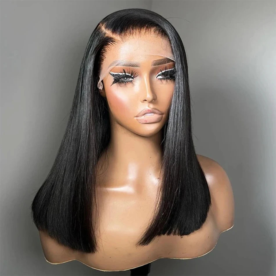 Short Bob Wigs Bone Straight Human Hair Wig (Pre-Plucked)