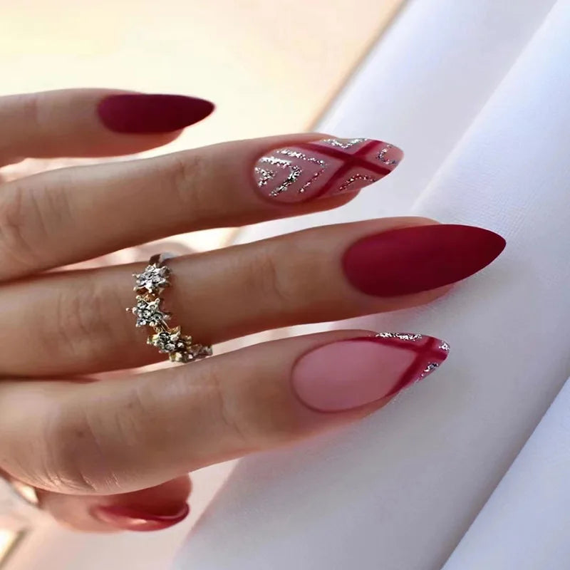 Almond False Nails Press On (24 pcs)