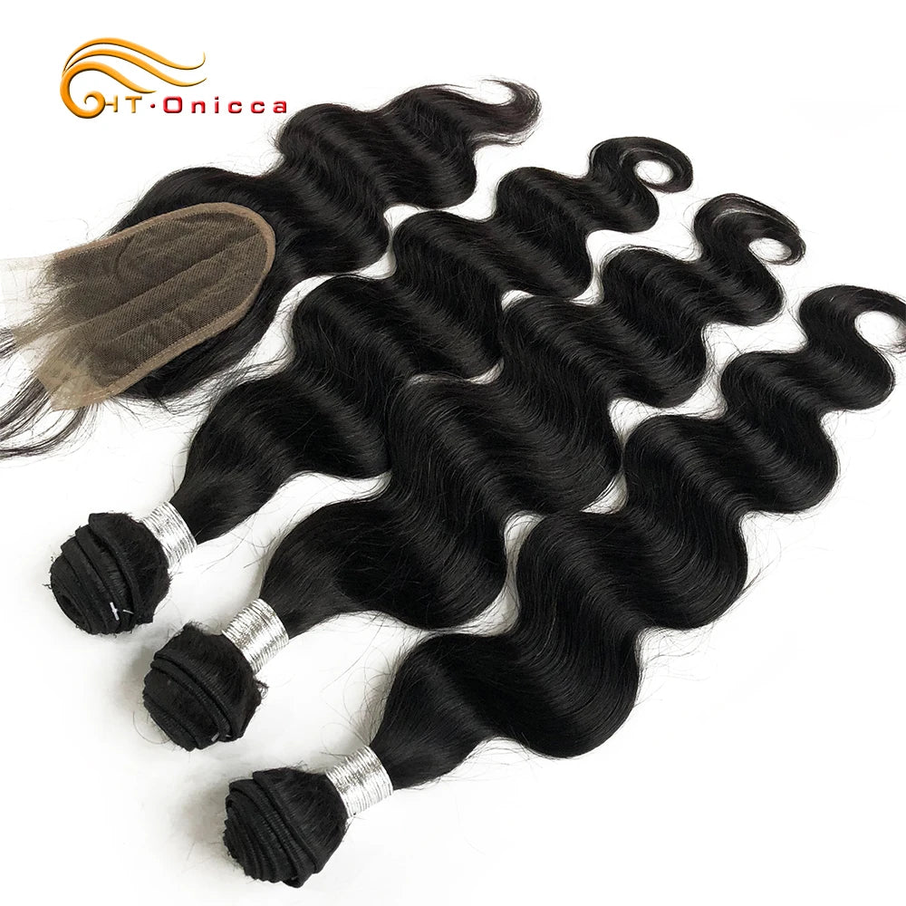 Body Wave Bundles With Closure 100% Human Hair