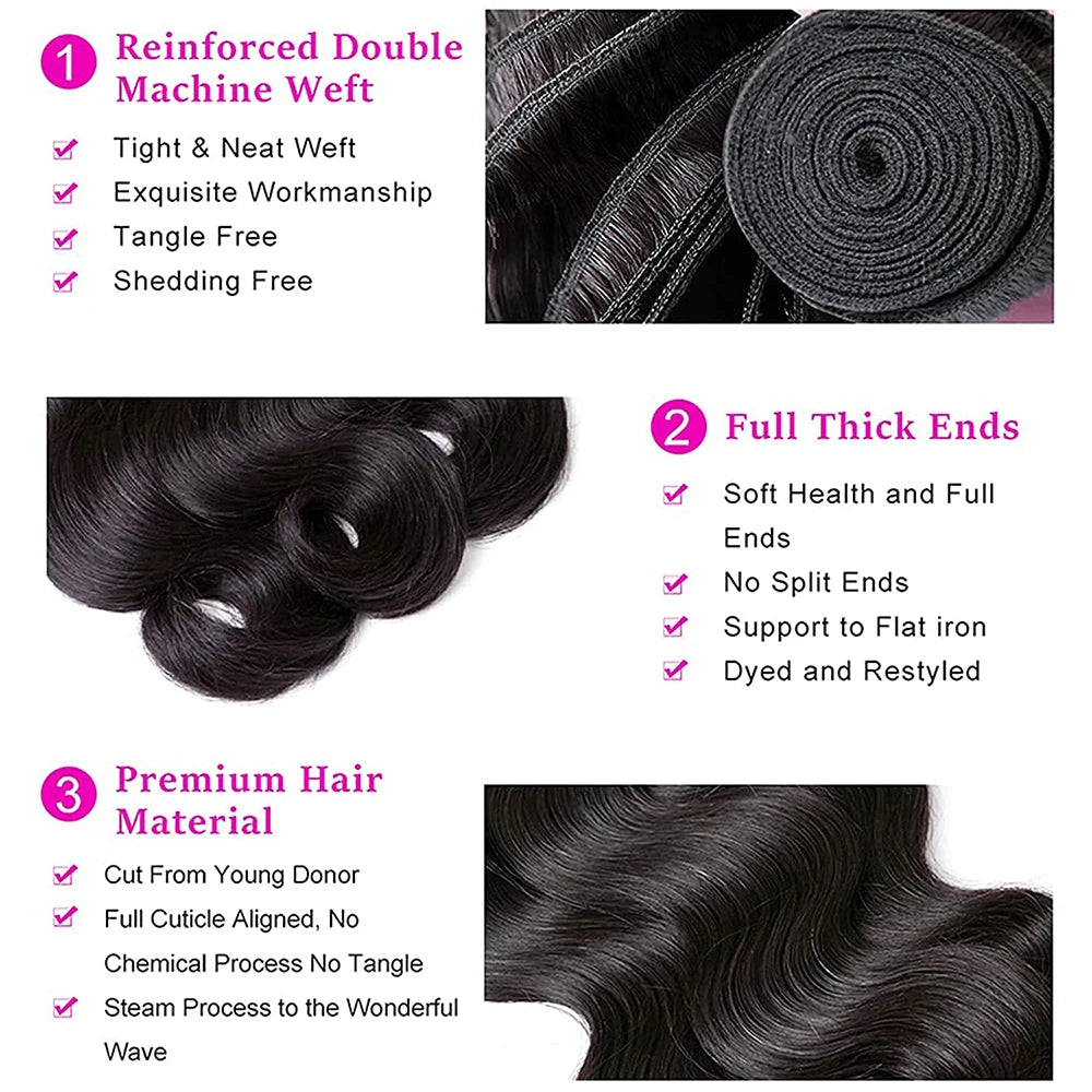 Brazilian Bundles 100% Human Hair Bundles (12A)