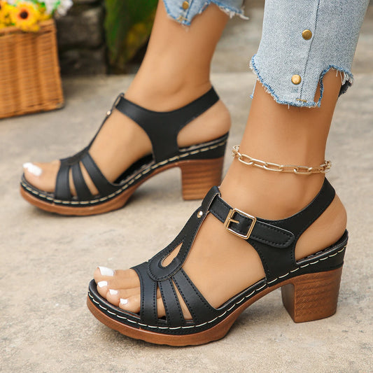 high-heeled sandals