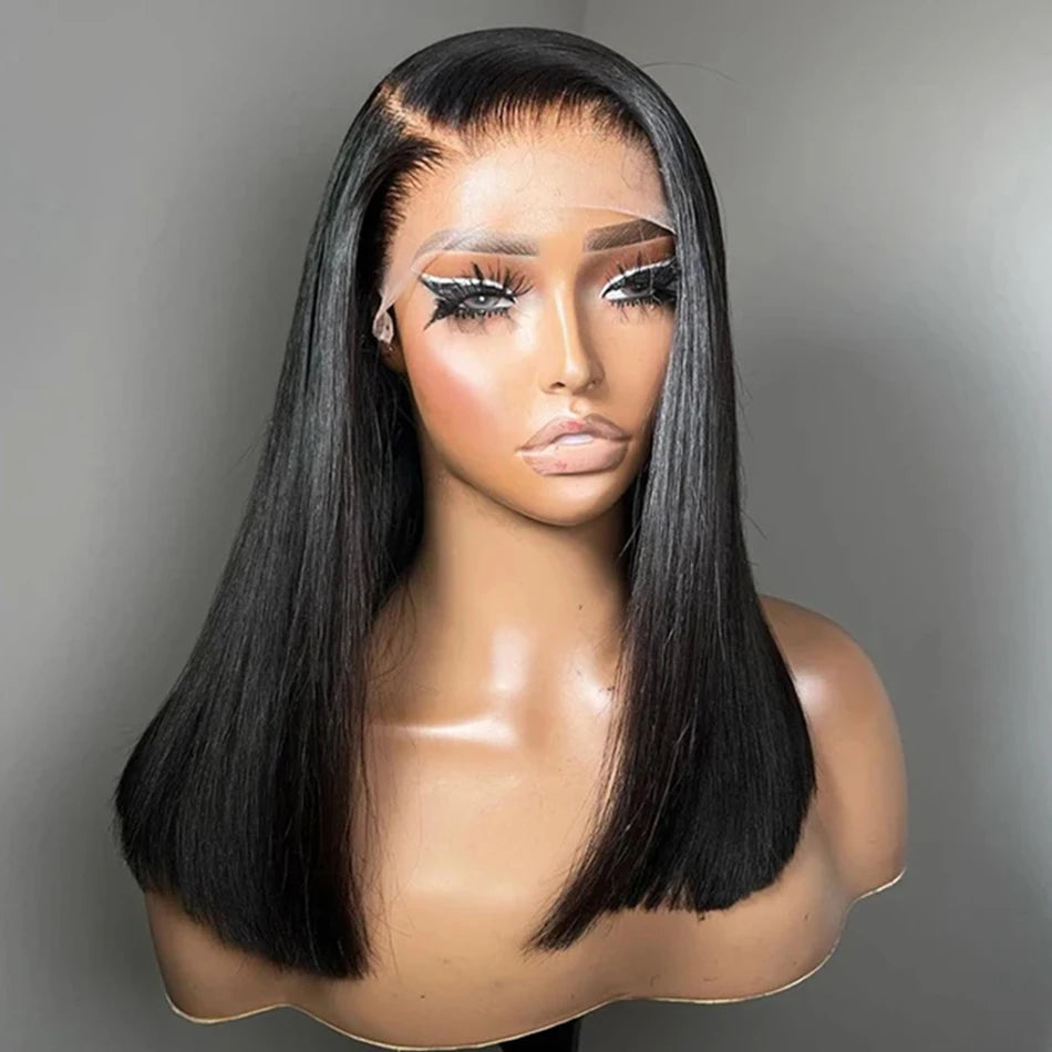 Short Bob Wigs Bone Straight Human Hair Wig (Pre-Plucked)