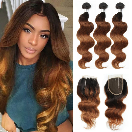 Body Wave Bundles With Closure 100% Human Hair