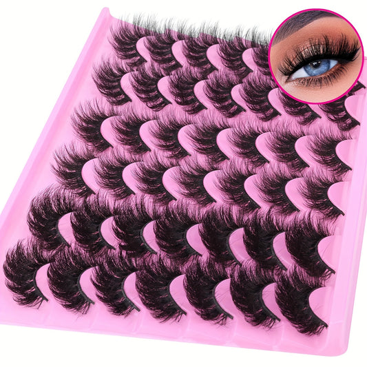 Natural Faux Mink False Eyelashes (21 Pairs)