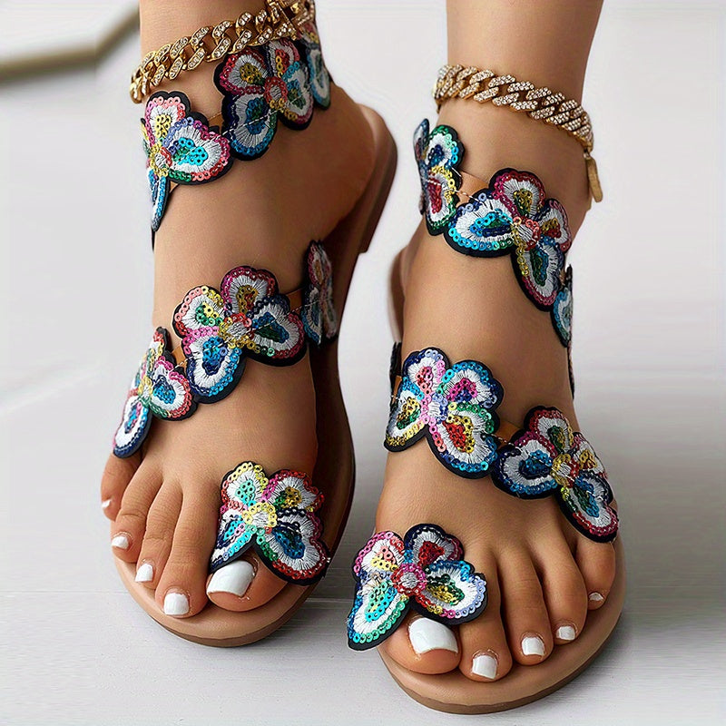 Women's Flowers Flat Sandals