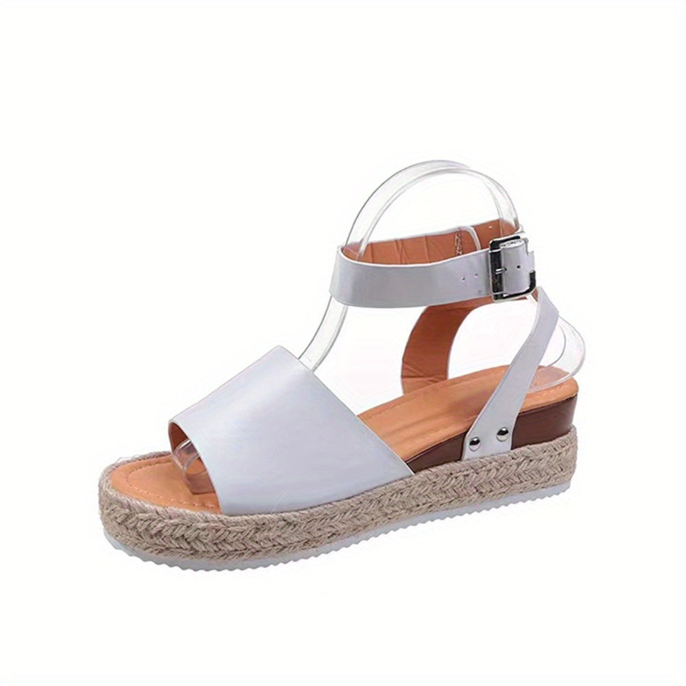 Mid Heel Platform Espadrille Sandals