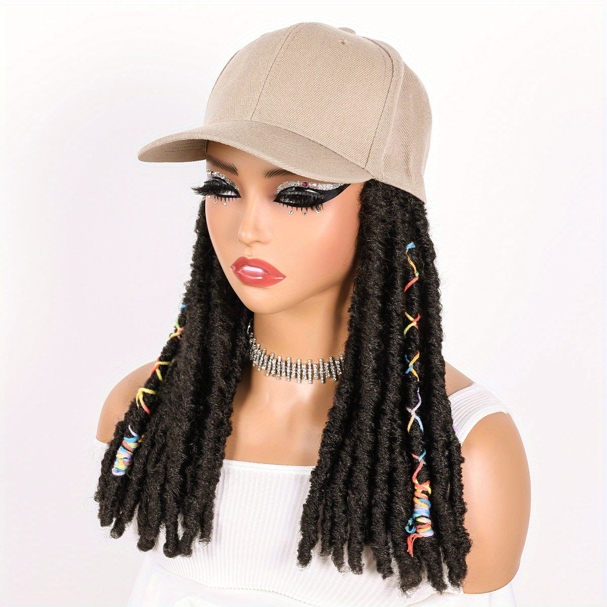 Hat Wigs 12 Inch Deadlock Wigs With Black Baseball Cap (Synthetic)
