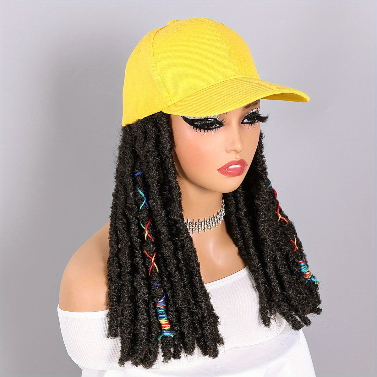 Hat Wigs 12 Inch Deadlock Wigs With Black Baseball Cap (Synthetic)