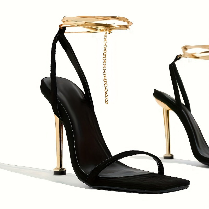 Square Open Toe High Heels